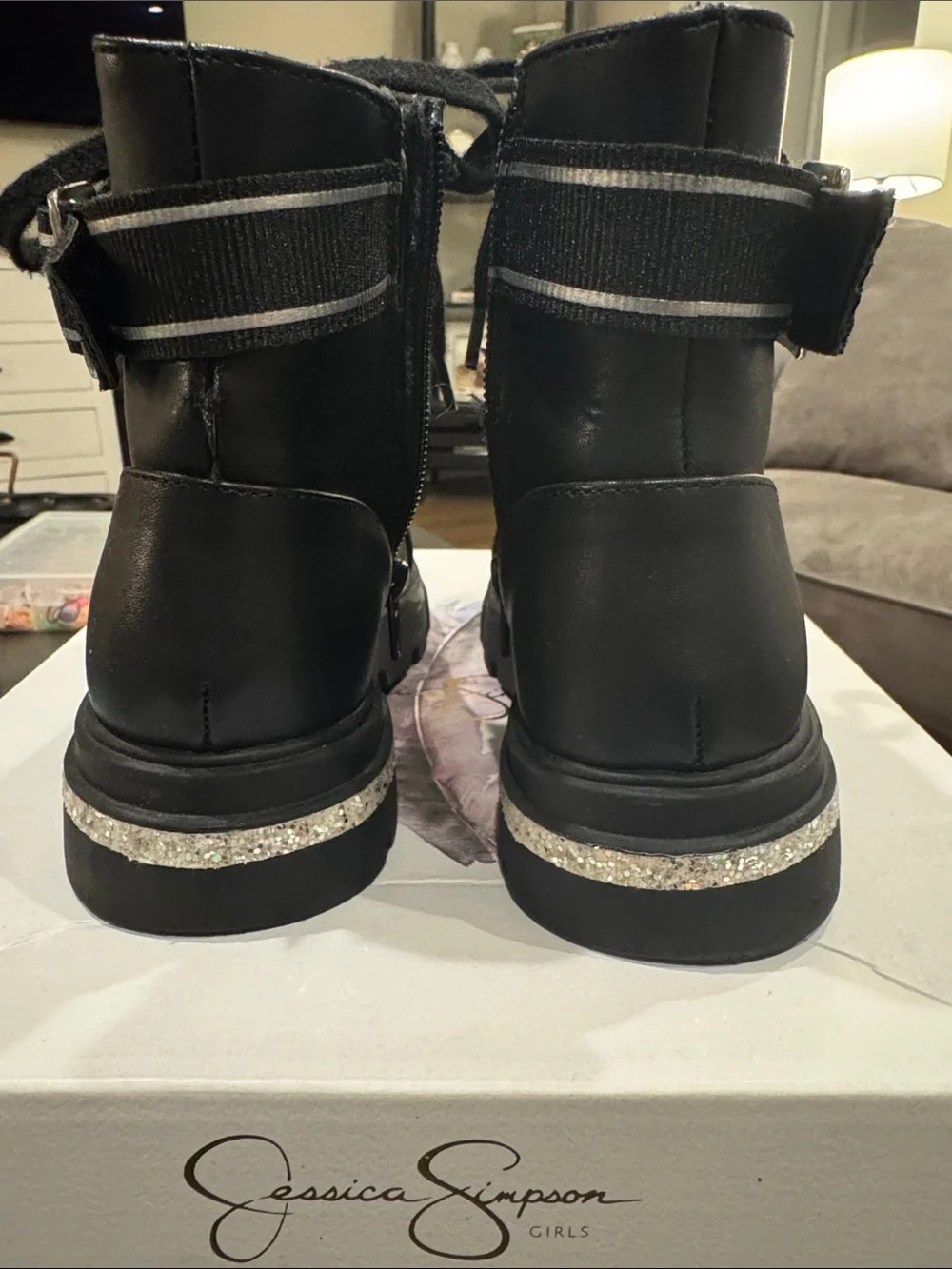 Jessica Simpson Girls Rosa Brooch Moto Boot